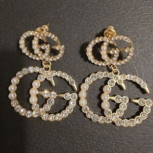 Gold and Silver Crystal Earrings